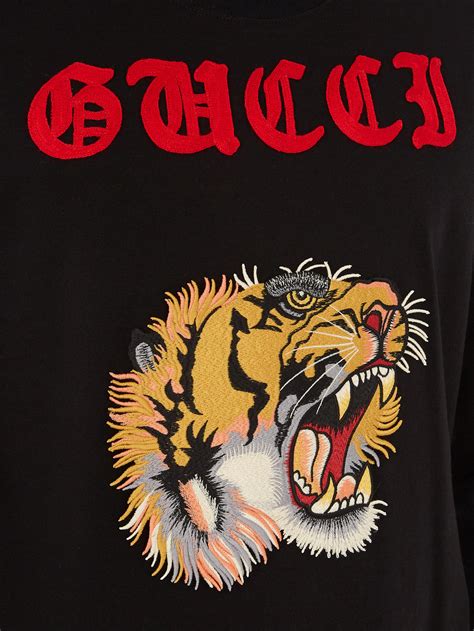 gucci t-shirt tiger|Gucci tiger long sleeve shirt.